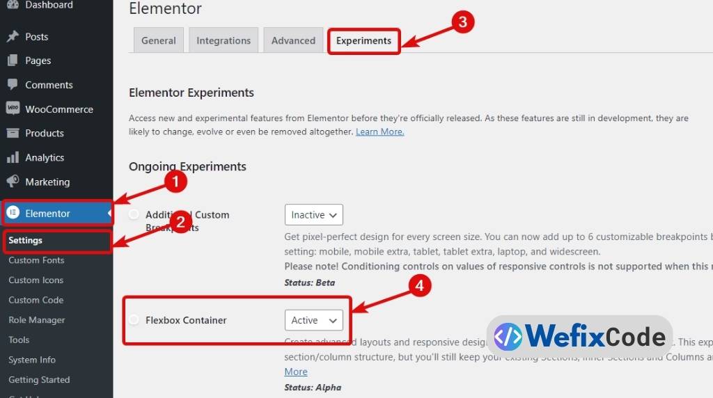 the fix flexbox containers wefixcode