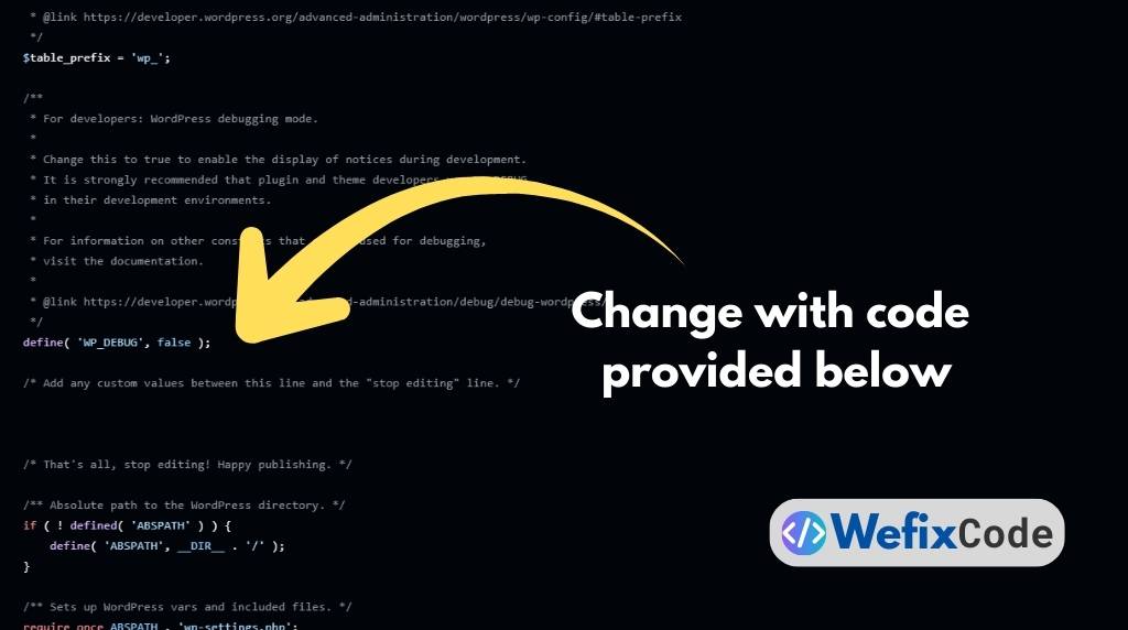 turn on the lights (wp debug) wefixcode